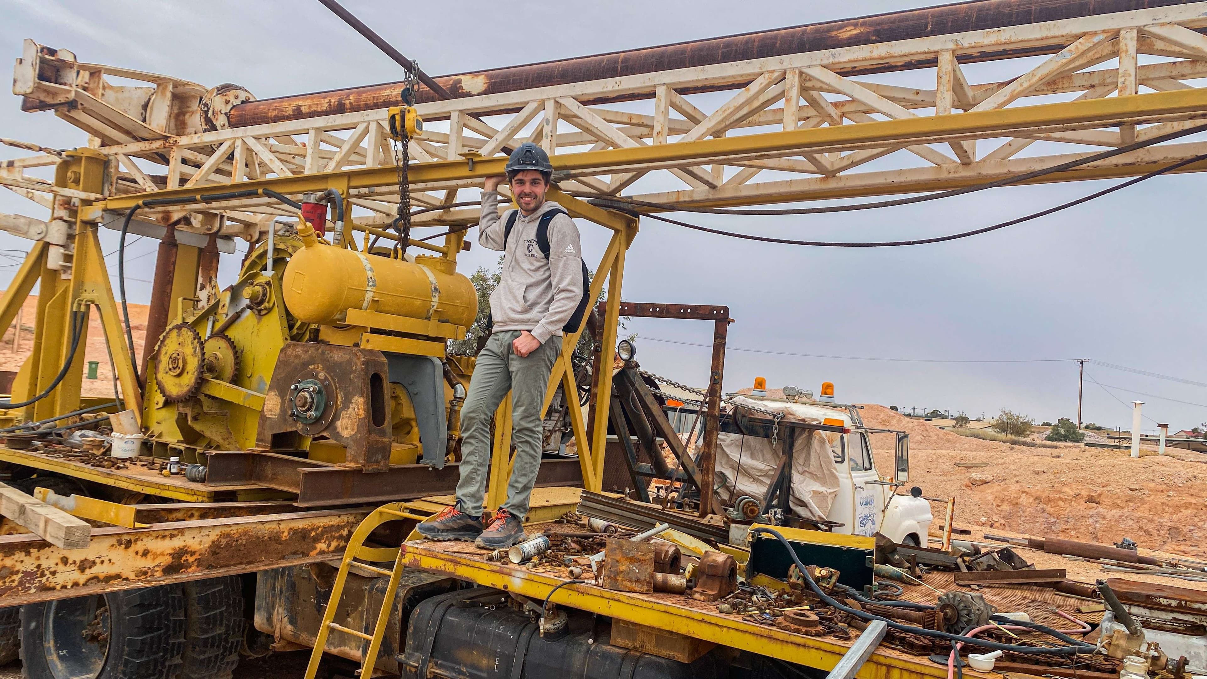 Standing on mining equipment