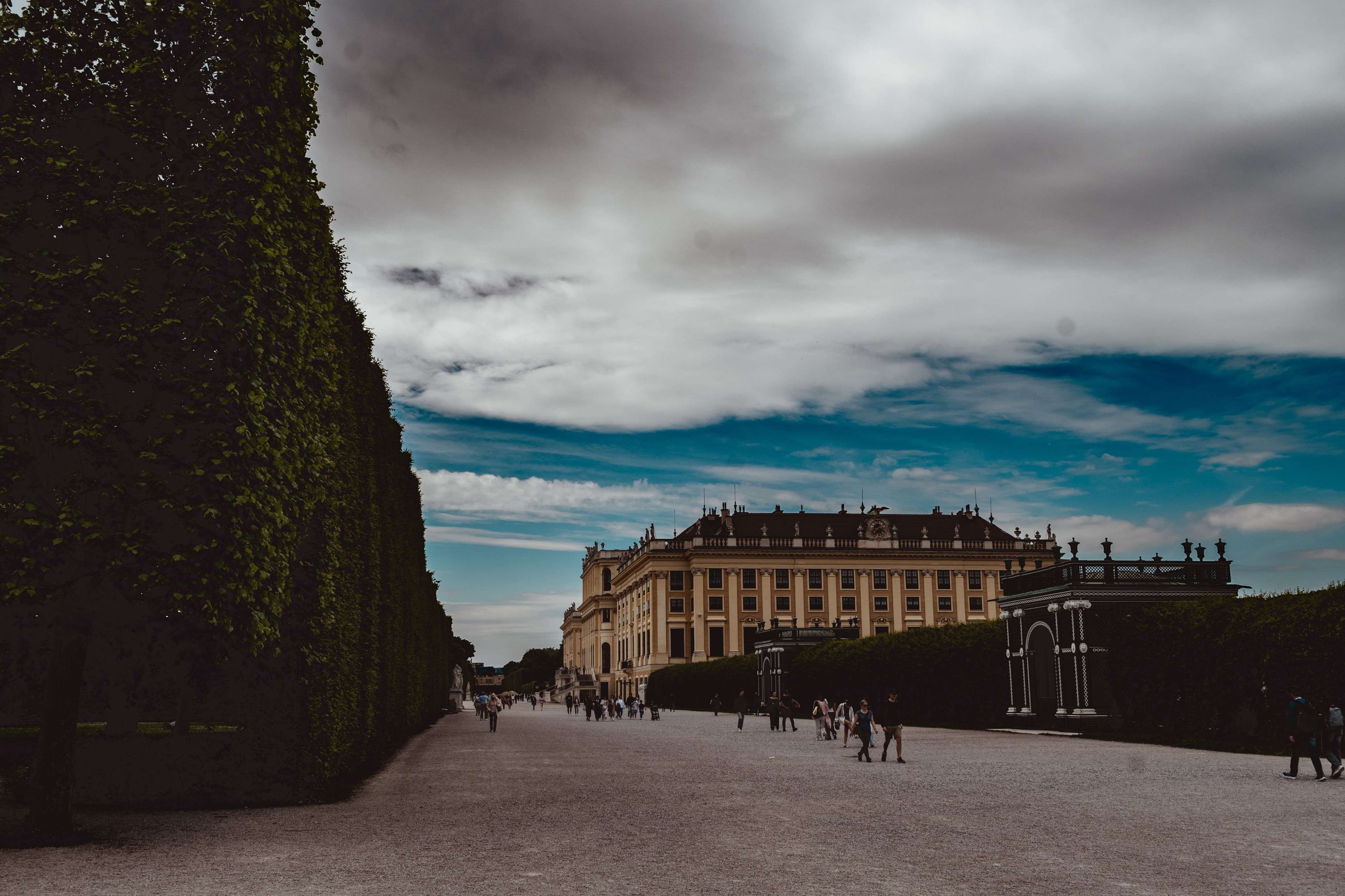 There is a large building with a lot of windows on it.